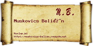 Muskovics Belián névjegykártya
